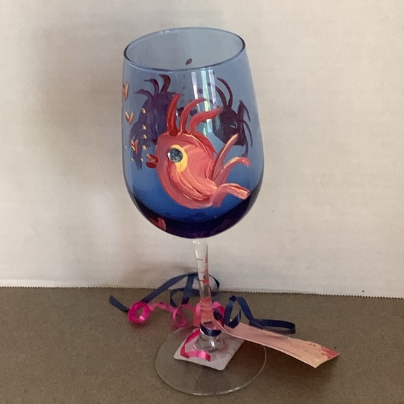 Flirting Fish Wine Glass - Picture 2 of 5